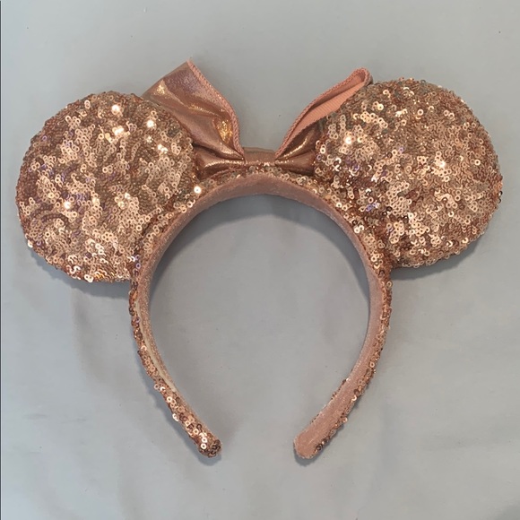 Disney Rose Gold Sequin Minnie Mouse Ears Headband - Picture 2 of 2